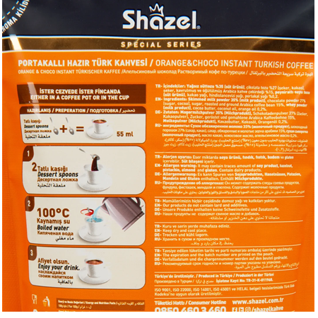 Shazel Portakallı Hazır Türk Kahvesi 100 Gr