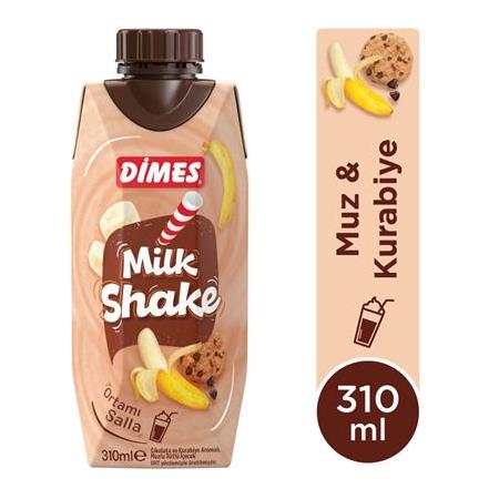 Dimes Milkshake Çikolata Ve Kurabiye Aromalı Muzlu 310 Ml X 12 Adet