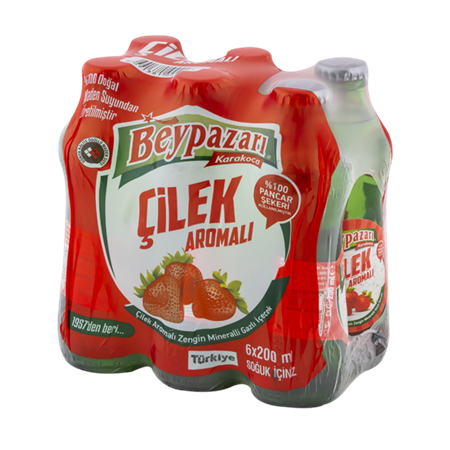 Beypazarı Çilek Aromalı Maden Suyu 200 Ml X 6 Adet