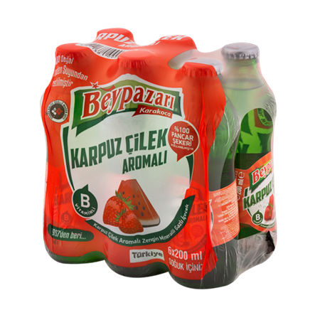 Beypazarı Karpuz Çilek Aromalı Maden Suyu 200 Ml X 6 Adet