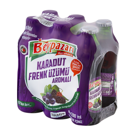Beypazarı Karadut Frenk Üzümü Maden Suyu 200 Ml X 6 Adet