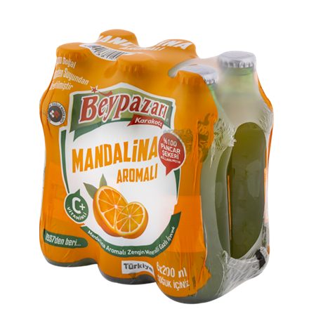 Beypazarı Mandalina Aromalı Maden Suyu 200 Ml X 6 Adet