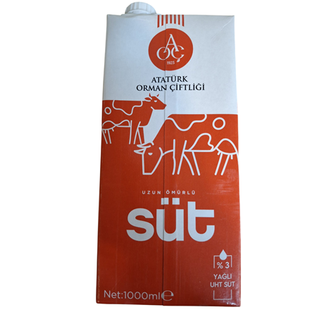 Atatürk Orman Çiftliği %3 Yağlı Süt 1 Lt X 6 Adet