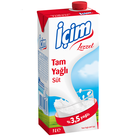 İçim Sade Tam Yağlı Süt 1 Lt X 6 Adet