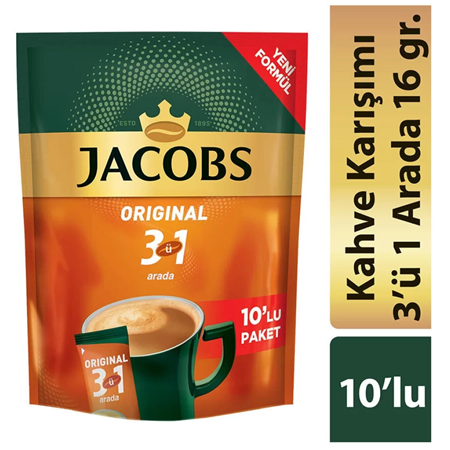 Jacobs 3Ü1 Arada Orijinal Kahve 16 Gr X 10 Adet