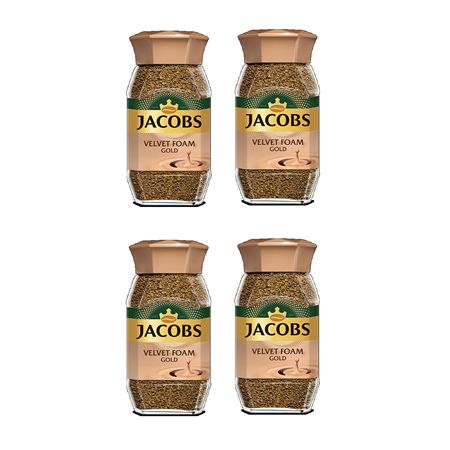 Jacobs Velvet Foam Gold Kavanoz Kahve 100 Gr X 4 Adet