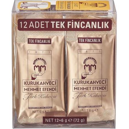 Kurukahveci Mehmet Efendi Türk Kahvesi 6 Gr X 12 Adet