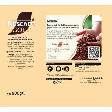 Nescafe Gold Kahve Teneke 900 Gr X 6 Adet