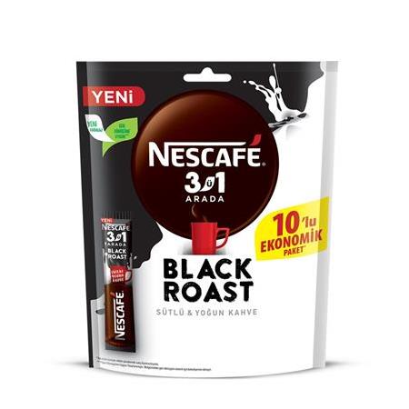 Nescafe 3Ü1 Arada Black Roast Kahve (Sütlü Yoğun) 15 Gr X 10 Adet
