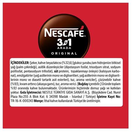 Nescafe 3Ü1 Arada Orijinal Kahve 17,5 Gr X 48 Adet