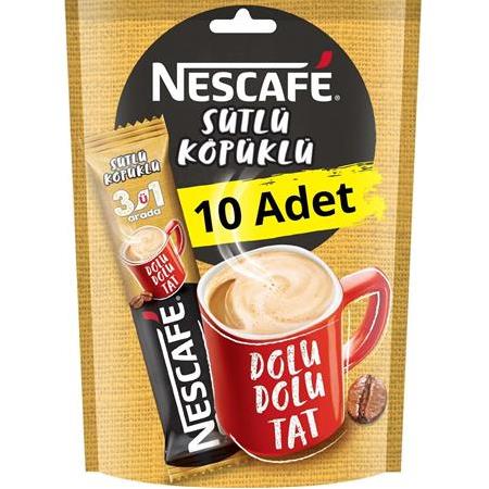 Nescafe 3Ü1 Arada Sütlü Köpüklü Kahve 17,4 Gr X 10 Adet